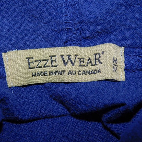 Vintage EzzE Wear Womens M Blue Snap Front Hooded Cotton Light jacket - Picture 4 of 12